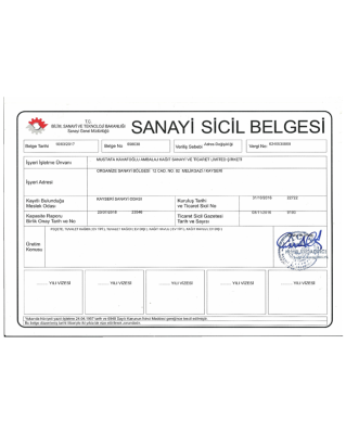 Sanayi Sicil Belgesi